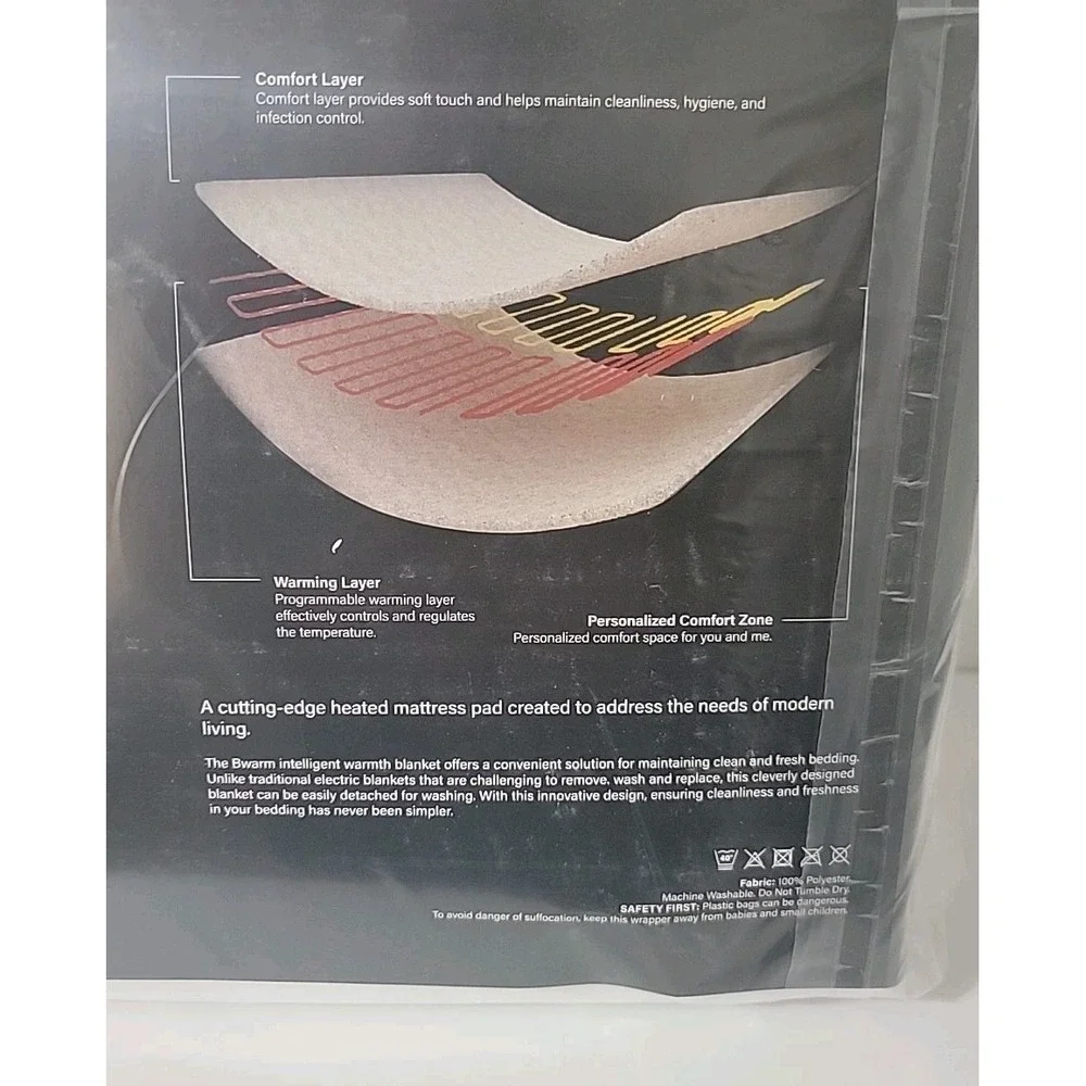 Bwarm Supreme Heated Mattress Pad, Queen Size, 9 Heat Settings 10 Time Sittings